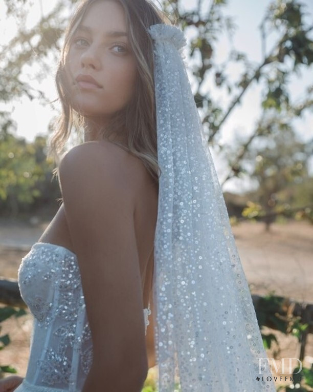 Maelys Garouis featured in  the Flora Bridal lookbook for Autumn/Winter 2021