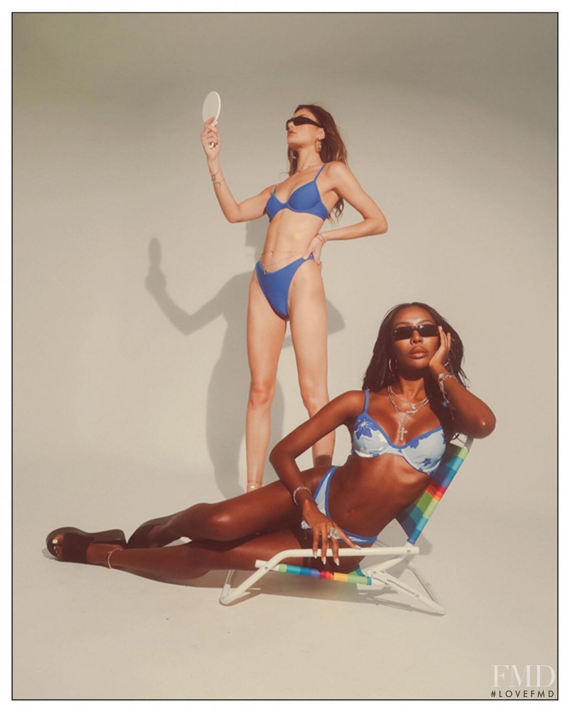 Maelys Garouis featured in  the Old School Swim lookbook for Resort 2022