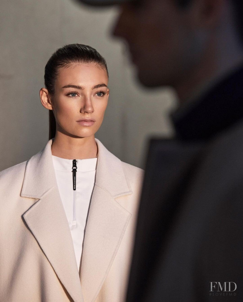 Lorena Rae featured in  the Reiss x Castore advertisement for Winter 2021