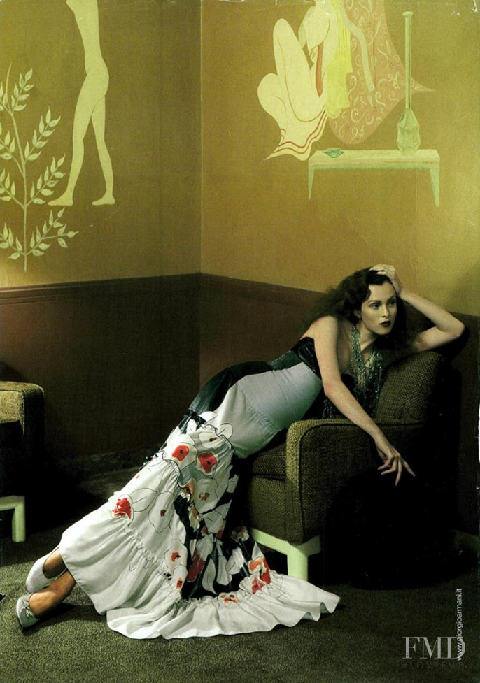 Karen Elson featured in  the Giorgio Armani advertisement for Spring/Summer 2005