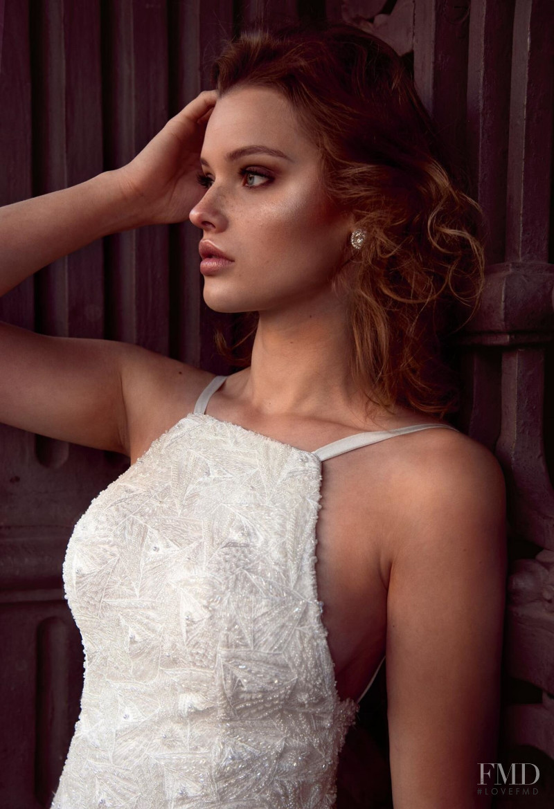 Anastasia Sopova featured in  the Mireia Balaguer Bridal lookbook for Resort 2019