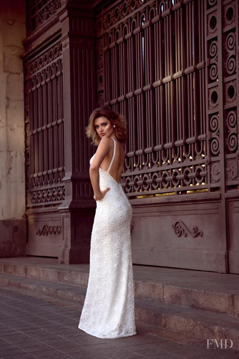 Anastasia Sopova featured in  the Mireia Balaguer Bridal lookbook for Resort 2019