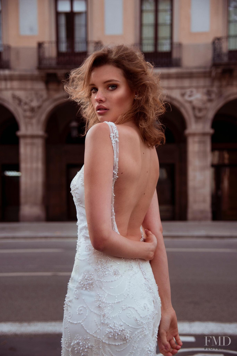 Anastasia Sopova featured in  the Mireia Balaguer Bridal lookbook for Resort 2019