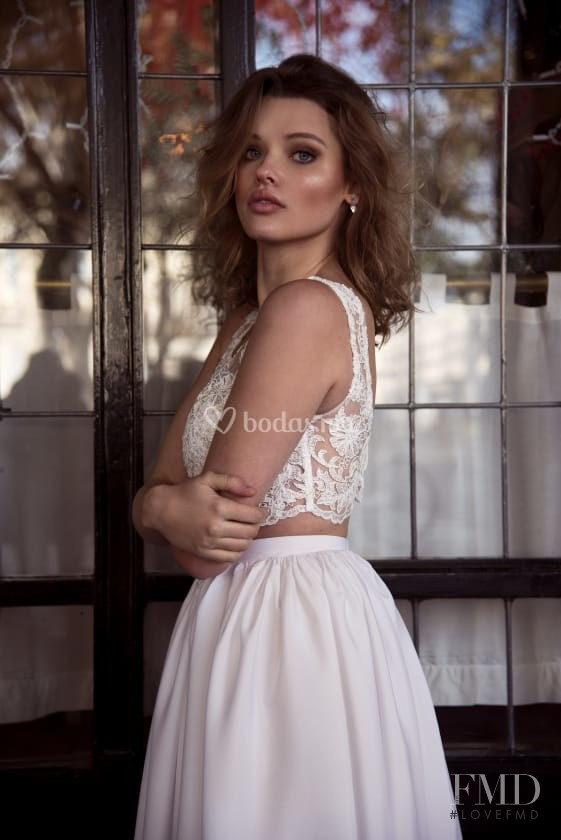 Anastasia Sopova featured in  the Mireia Balaguer Bridal lookbook for Resort 2019