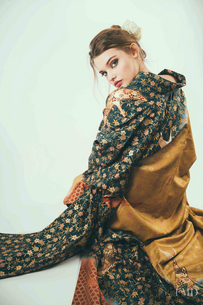 Anastasia Sopova featured in  the Mayu Kimono advertisement for Autumn/Winter 2018