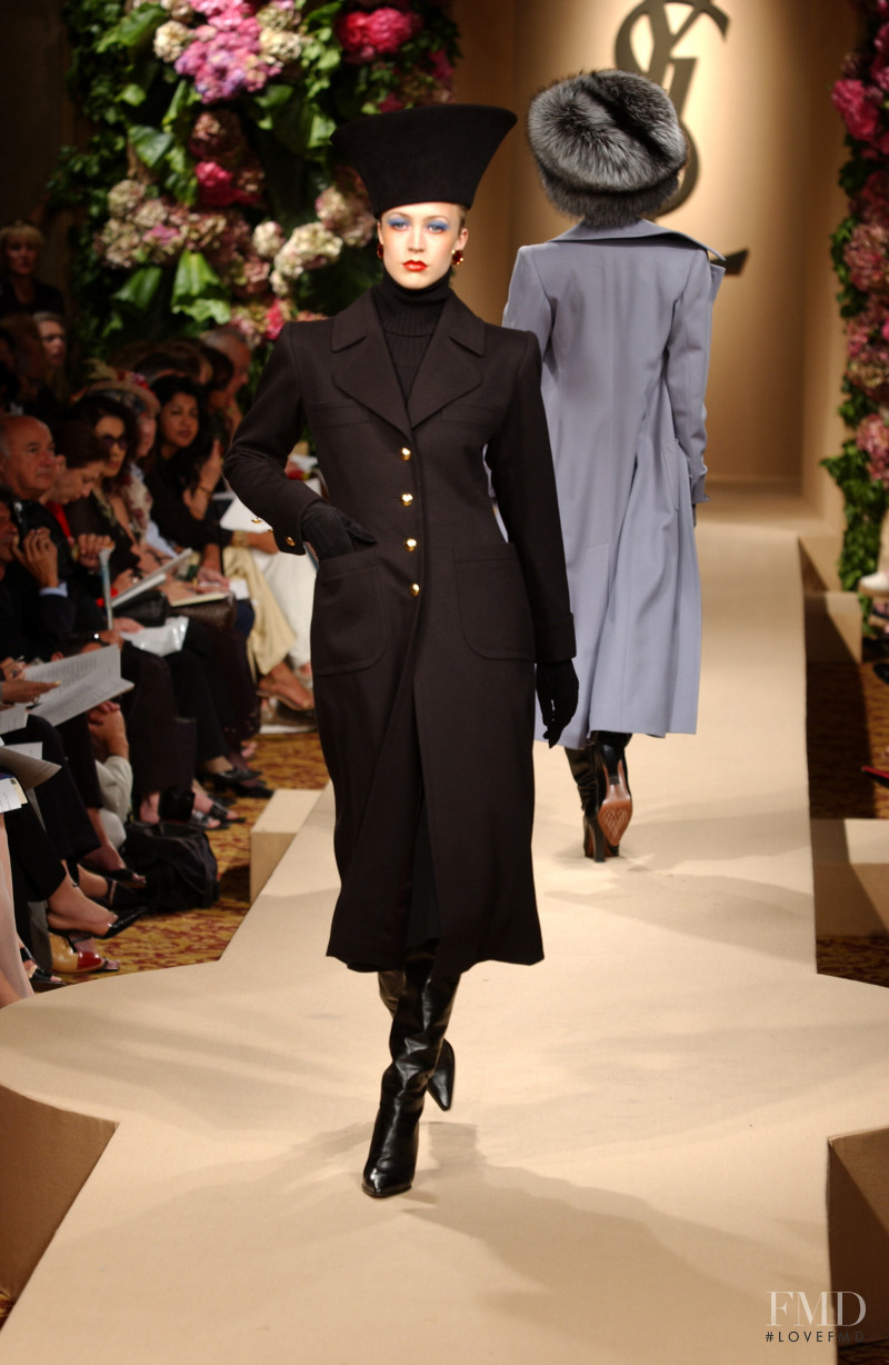 Raquel Zimmermann featured in  the Saint Laurent fashion show for Autumn/Winter 2001