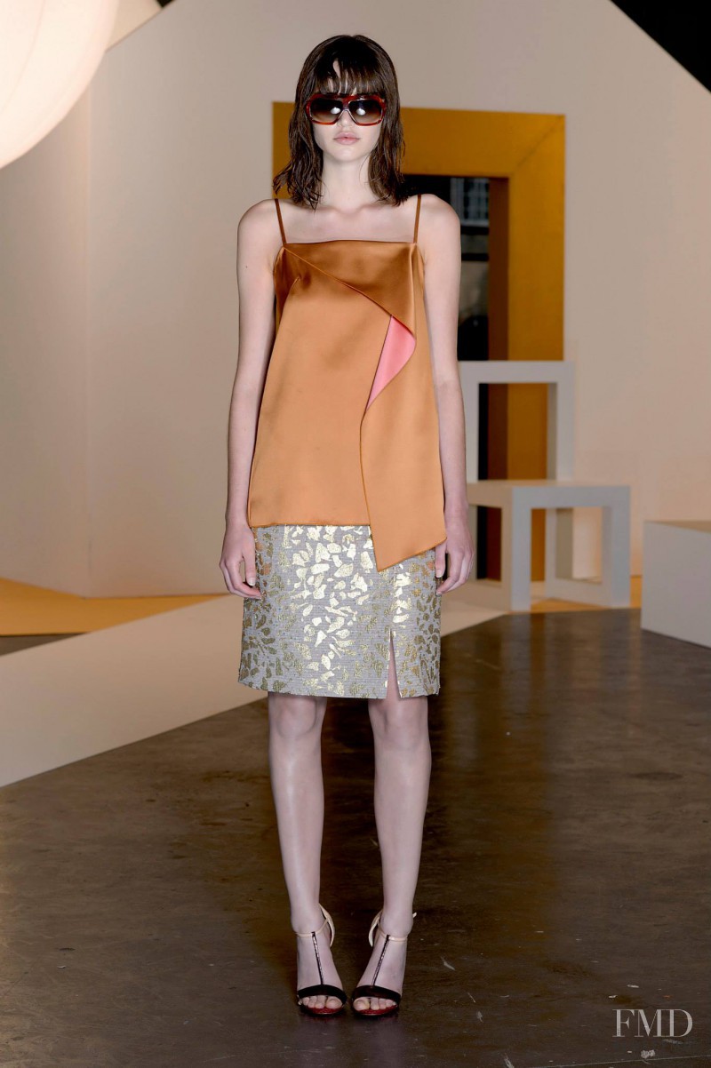 Misha Hart featured in  the Jonathan Saunders fashion show for Resort 2015