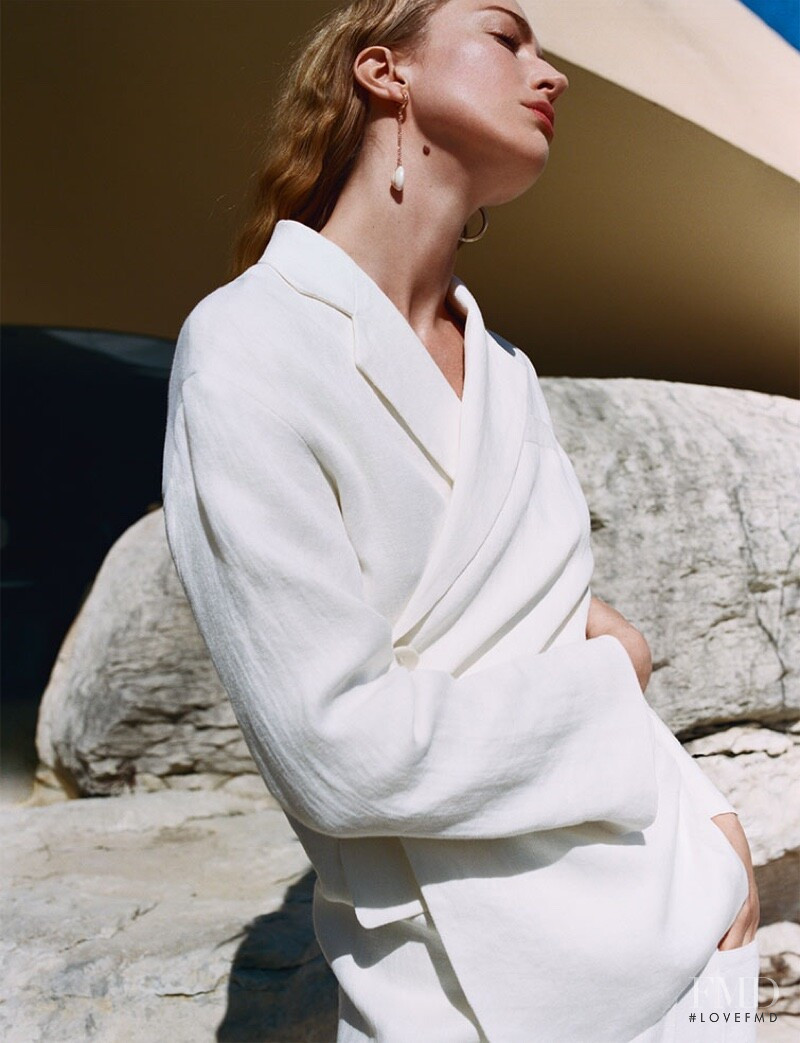 Raquel Zimmermann featured in  the Zara The Woman Suit advertisement for Spring/Summer 2019