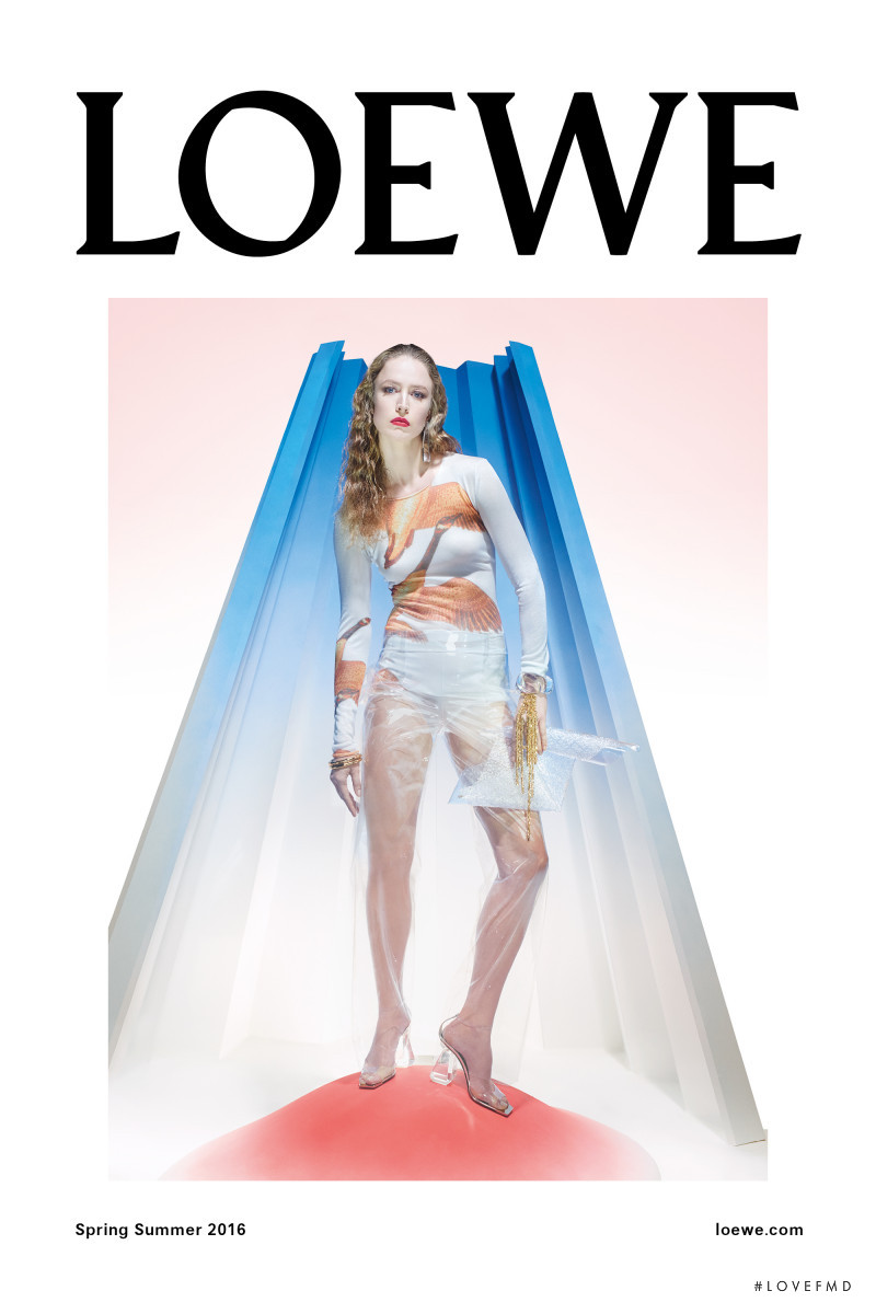 Raquel Zimmermann featured in  the Loewe advertisement for Spring/Summer 2016