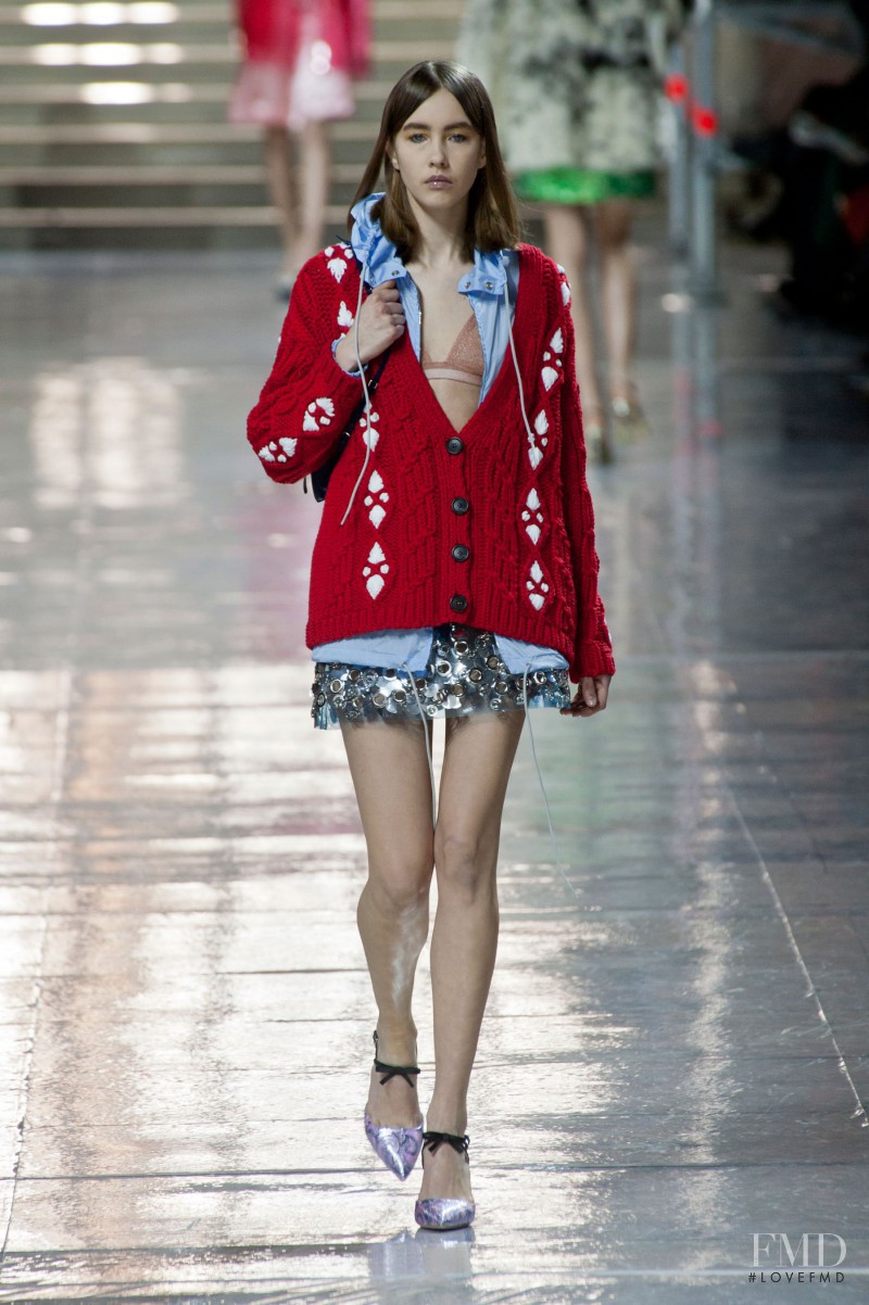 Ria Serebryakova featured in  the Miu Miu fashion show for Autumn/Winter 2014