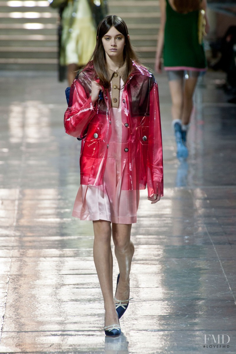 Marylou Moll featured in  the Miu Miu fashion show for Autumn/Winter 2014