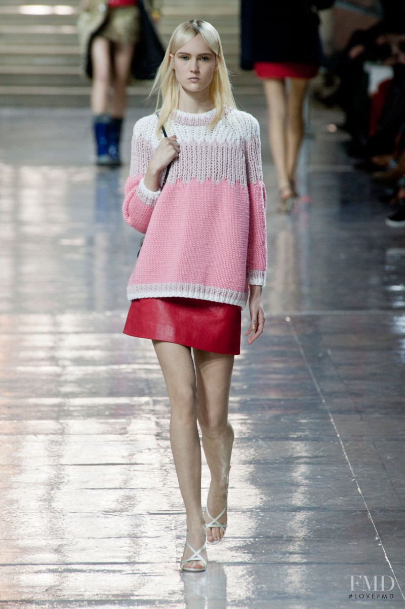 Harleth Kuusik featured in  the Miu Miu fashion show for Autumn/Winter 2014