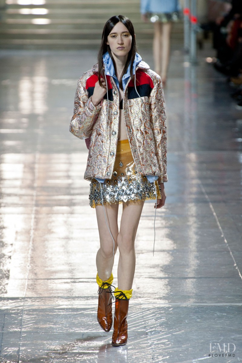 Helena Severin featured in  the Miu Miu fashion show for Autumn/Winter 2014