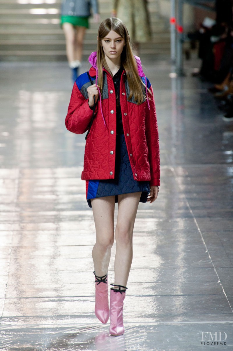 Ondria Hardin featured in  the Miu Miu fashion show for Autumn/Winter 2014