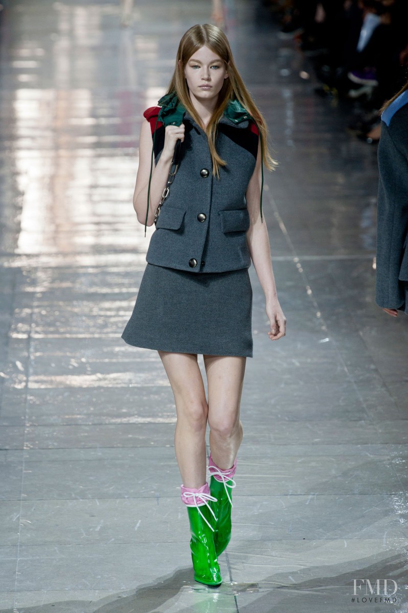Hollie May Saker featured in  the Miu Miu fashion show for Autumn/Winter 2014