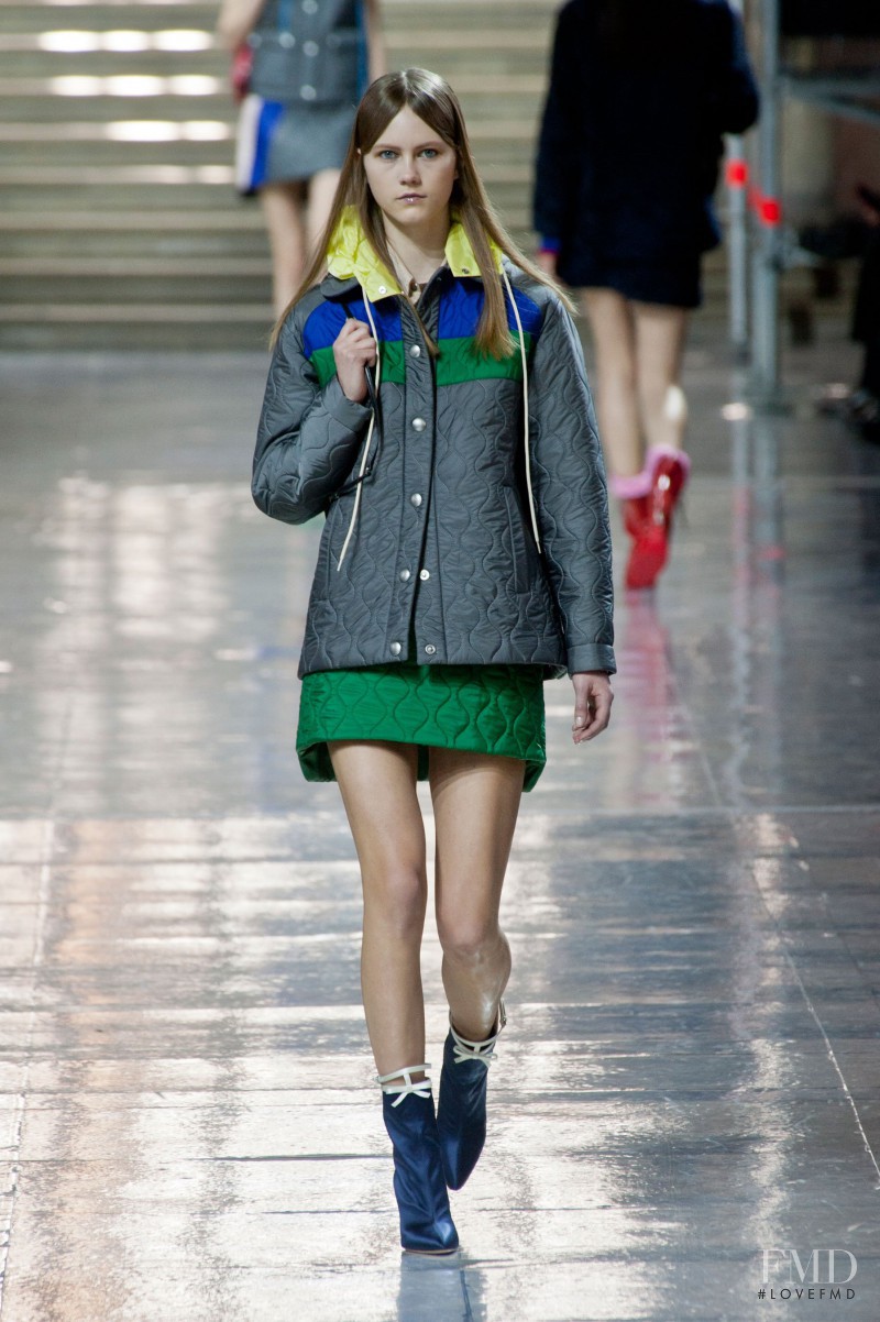 Julie Hoomans featured in  the Miu Miu fashion show for Autumn/Winter 2014