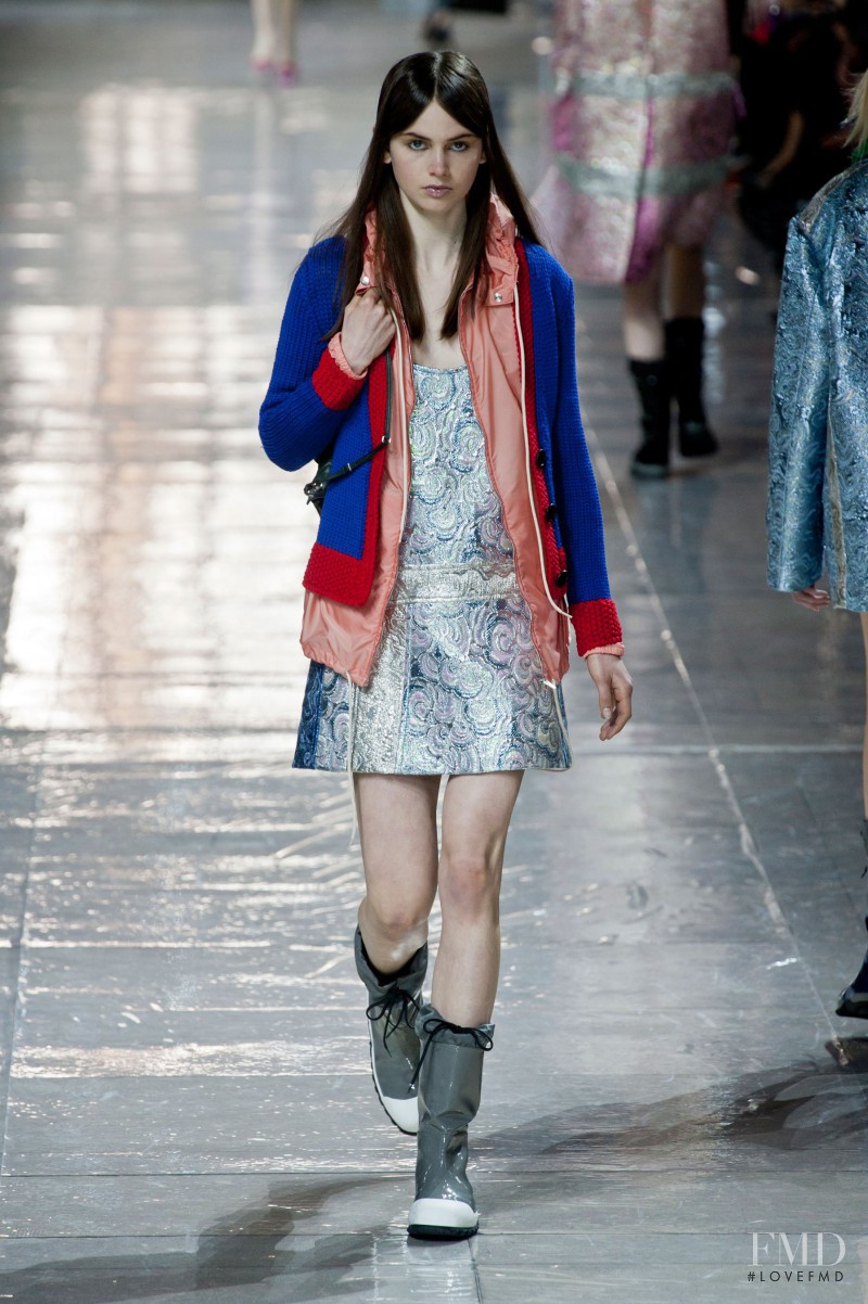 Irma Spies featured in  the Miu Miu fashion show for Autumn/Winter 2014