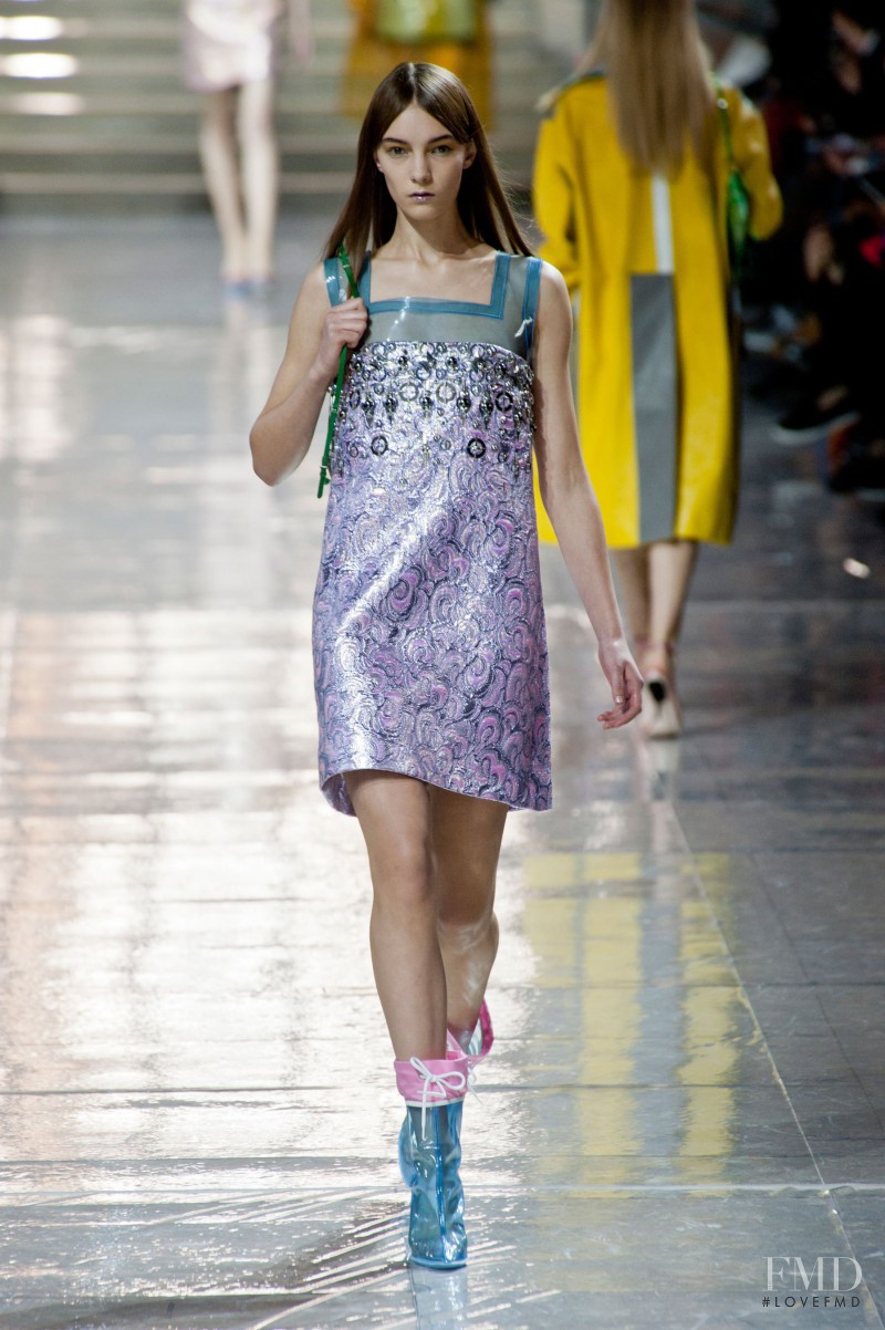 Irina Liss featured in  the Miu Miu fashion show for Autumn/Winter 2014
