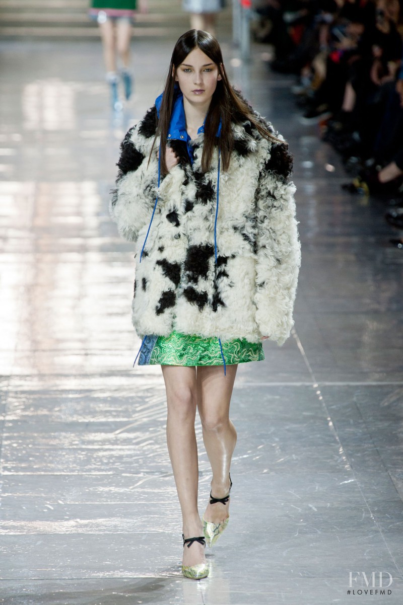 Julia Bergshoeff featured in  the Miu Miu fashion show for Autumn/Winter 2014