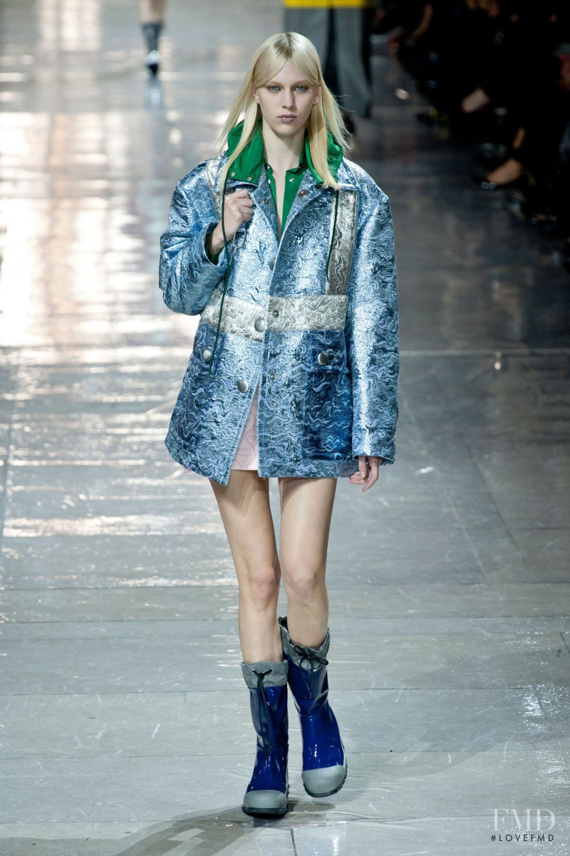 Juliana Schurig featured in  the Miu Miu fashion show for Autumn/Winter 2014