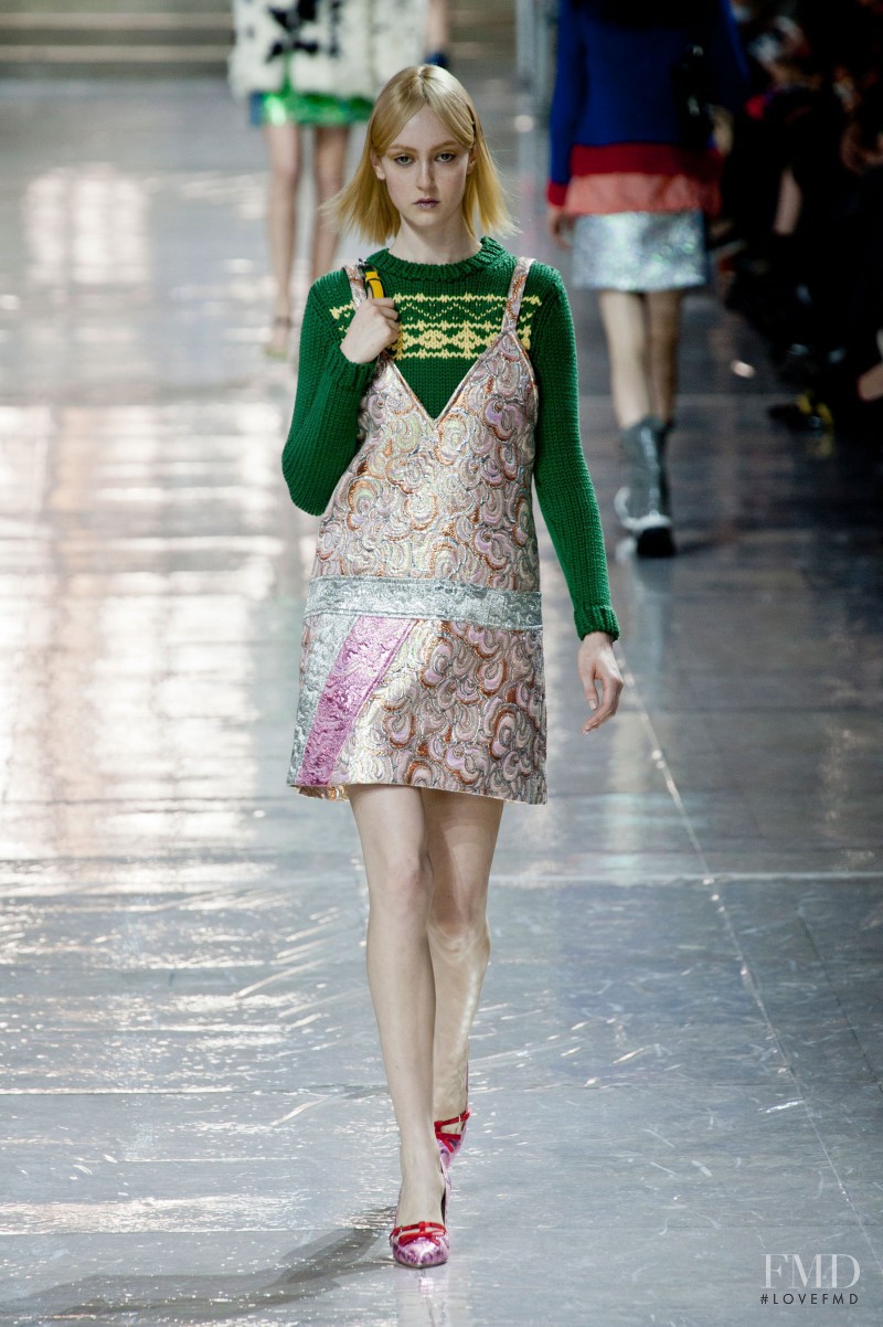 Frances Coombe featured in  the Miu Miu fashion show for Autumn/Winter 2014