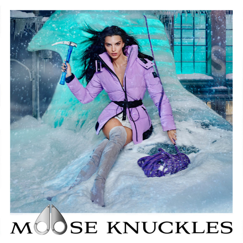 Emily Ratajkowski featured in  the Moose Knuckles advertisement for Autumn/Winter 2021