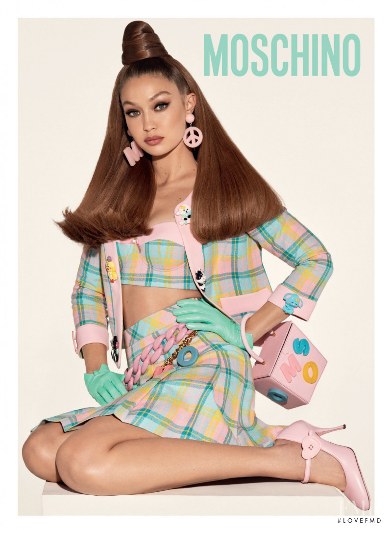Gigi Hadid featured in  the Moschino advertisement for Spring/Summer 2022