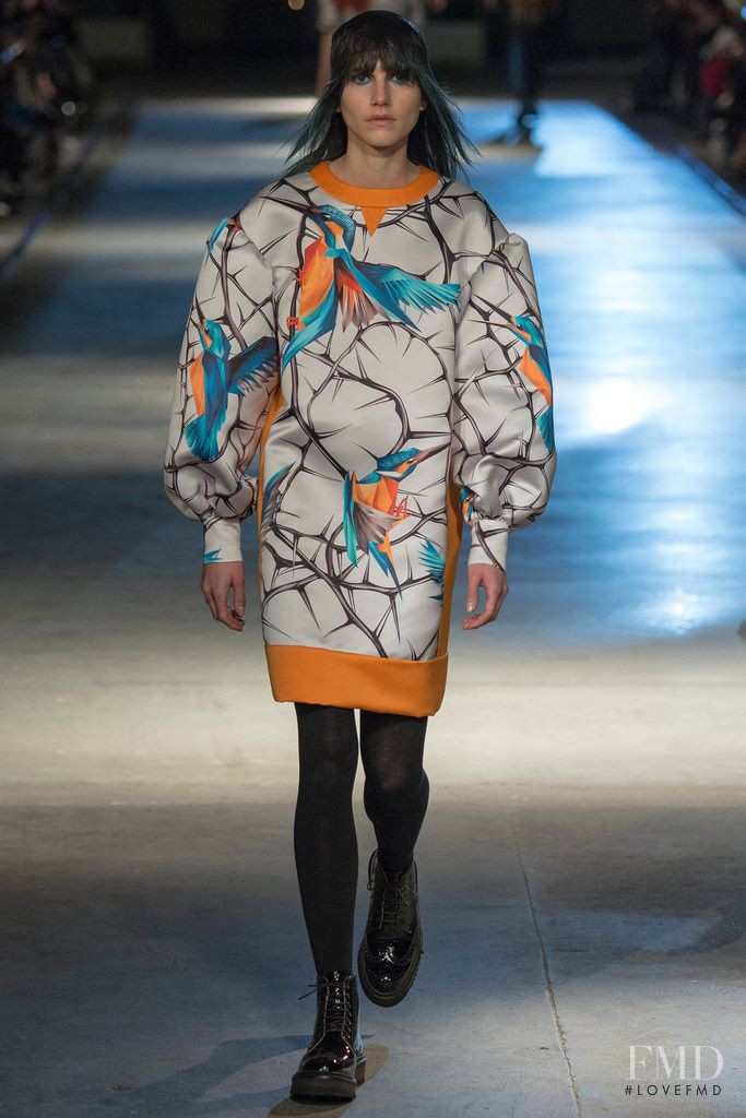 Langley Fox Hemingway featured in  the Giles fashion show for Autumn/Winter 2014