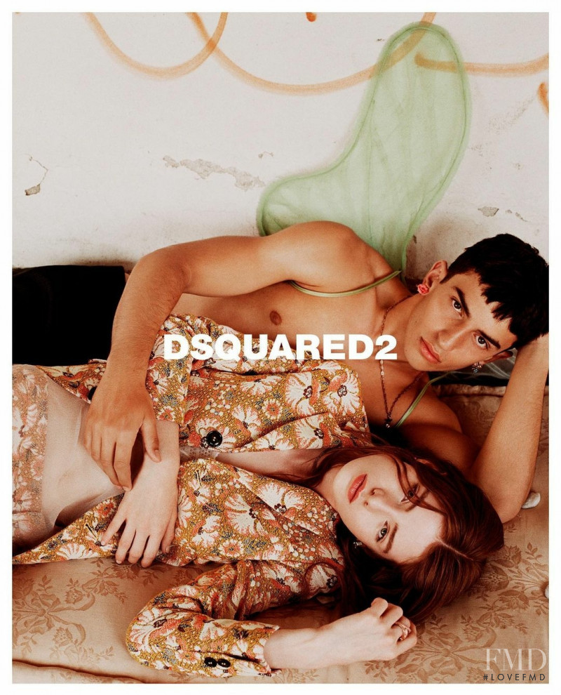 Alex Marku featured in  the DSquared2 advertisement for Spring/Summer 2022