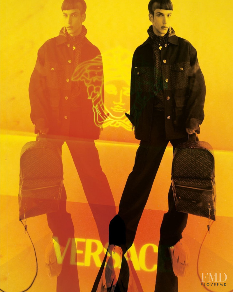 Habib Masovic featured in  the Versace advertisement for Resort 2022