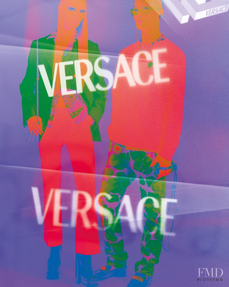 Kiki Willems featured in  the Versace advertisement for Resort 2022