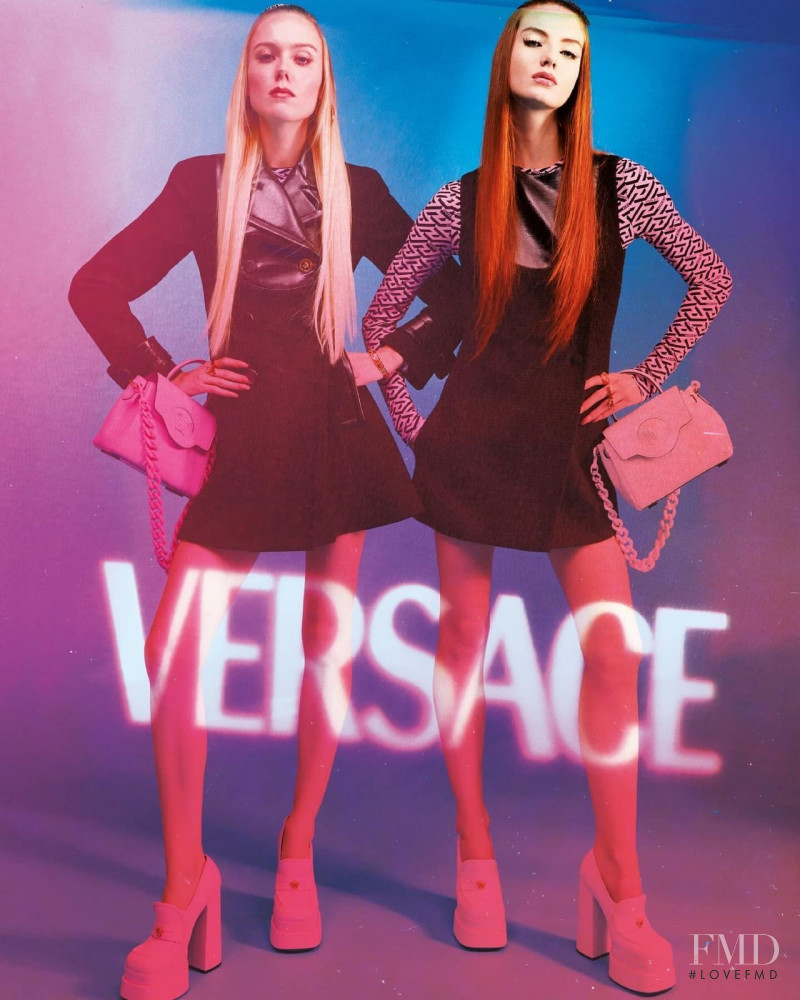 Alyda Grace Carder featured in  the Versace advertisement for Resort 2022