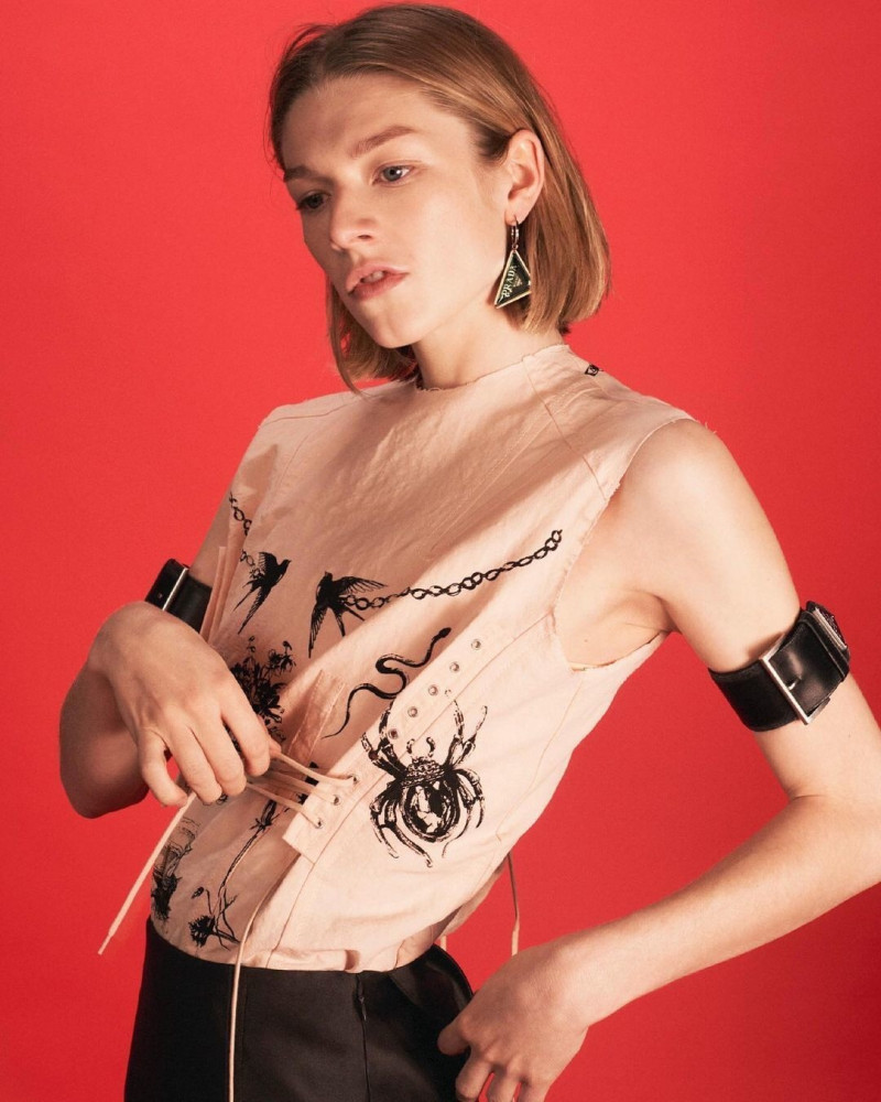 Hunter Schafer featured in  the Prada \'In the Mood for Prada\' advertisement for Spring/Summer 2022