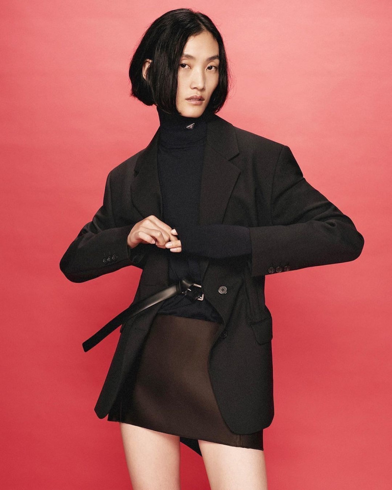 Lina Zhang featured in  the Prada \'In the Mood for Prada\' advertisement for Spring/Summer 2022