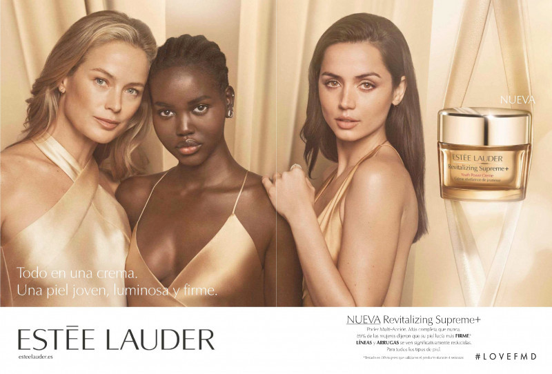 Adut Akech Bior featured in  the Estée Lauder Estée Lauder \'Revitalizing Supreme+\'  advertisement for Spring/Summer 2022