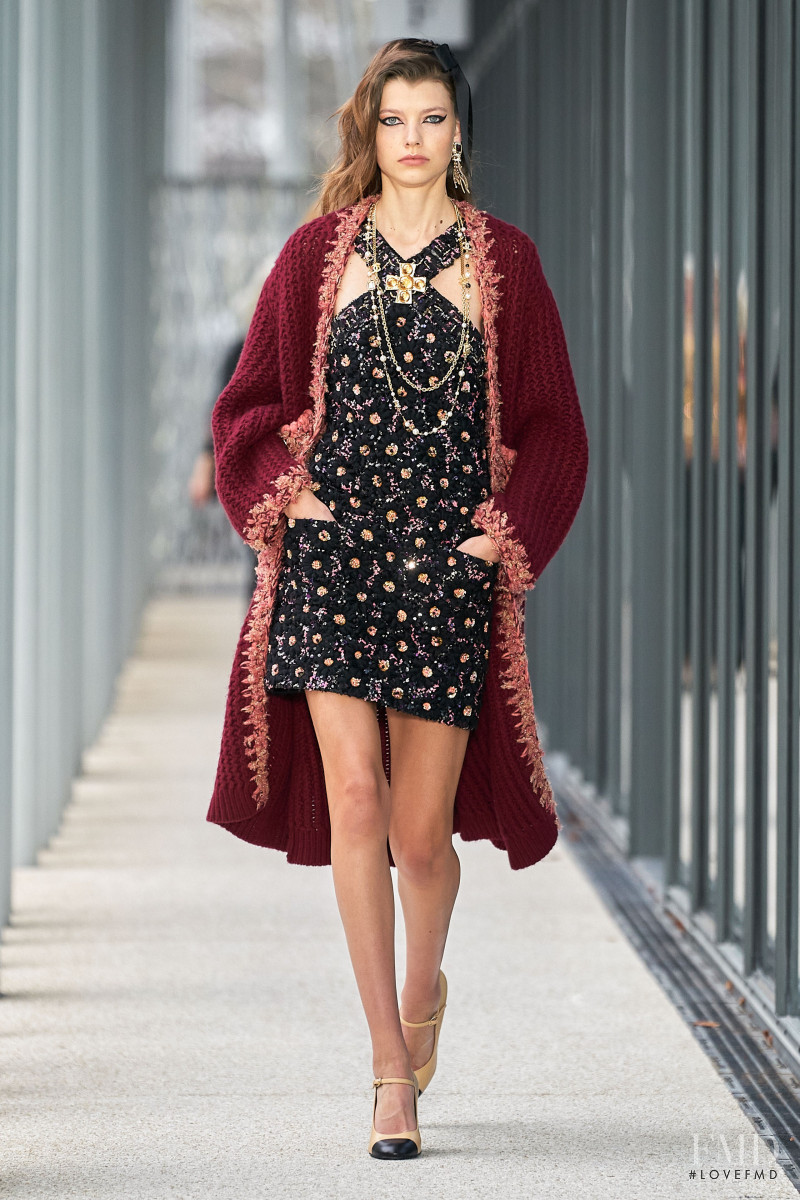 Mathilde Henning featured in  the Chanel fashion show for Pre-Fall 2022