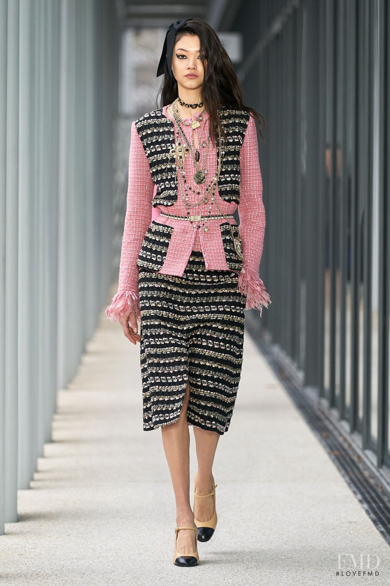Mika Schneider featured in  the Chanel fashion show for Pre-Fall 2022