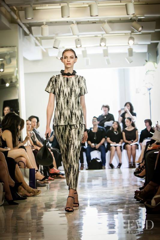 Iryna Lysogor featured in  the Josie Natori fashion show for Spring/Summer 2014