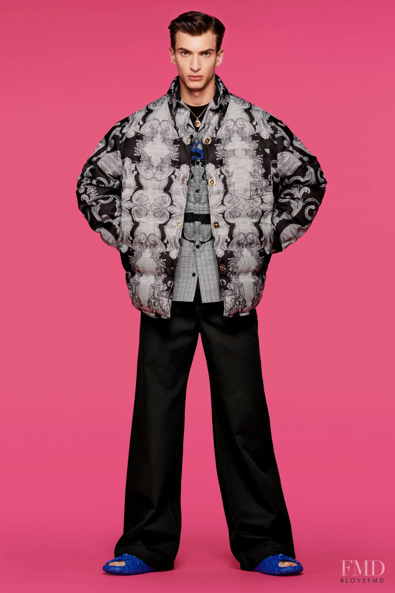 Habib Masovic featured in  the Versace lookbook for Pre-Fall 2022