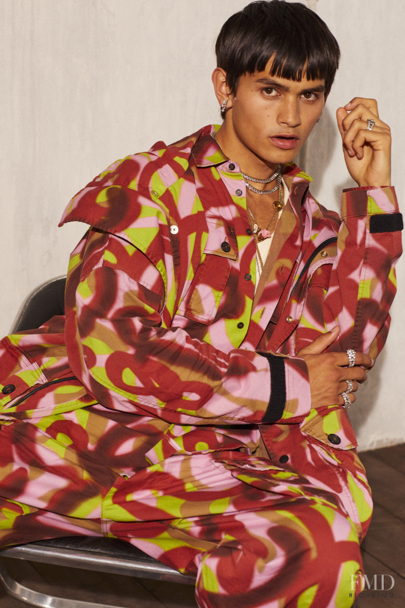 Sakua Kambong featured in  the DSquared2 lookbook for Resort 2022