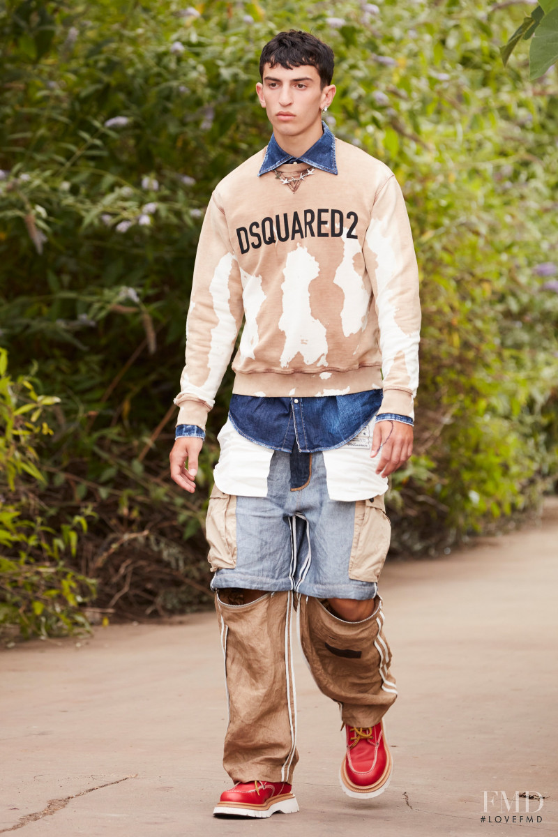 Alex Marku featured in  the DSquared2 fashion show for Spring/Summer 2022