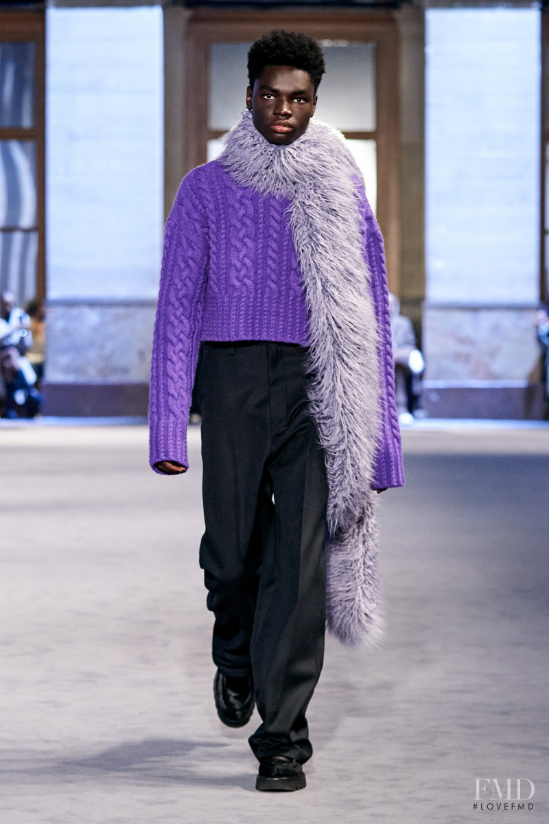 Ruskin Caesar-Kwofie featured in  the AMI Alexandre Mattiussi fashion show for Autumn/Winter 2022