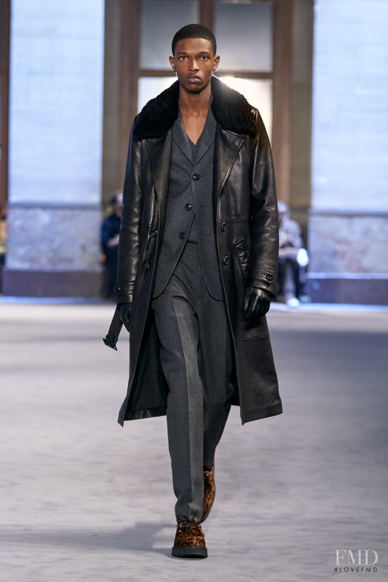 Malik Anderson featured in  the AMI Alexandre Mattiussi fashion show for Autumn/Winter 2022