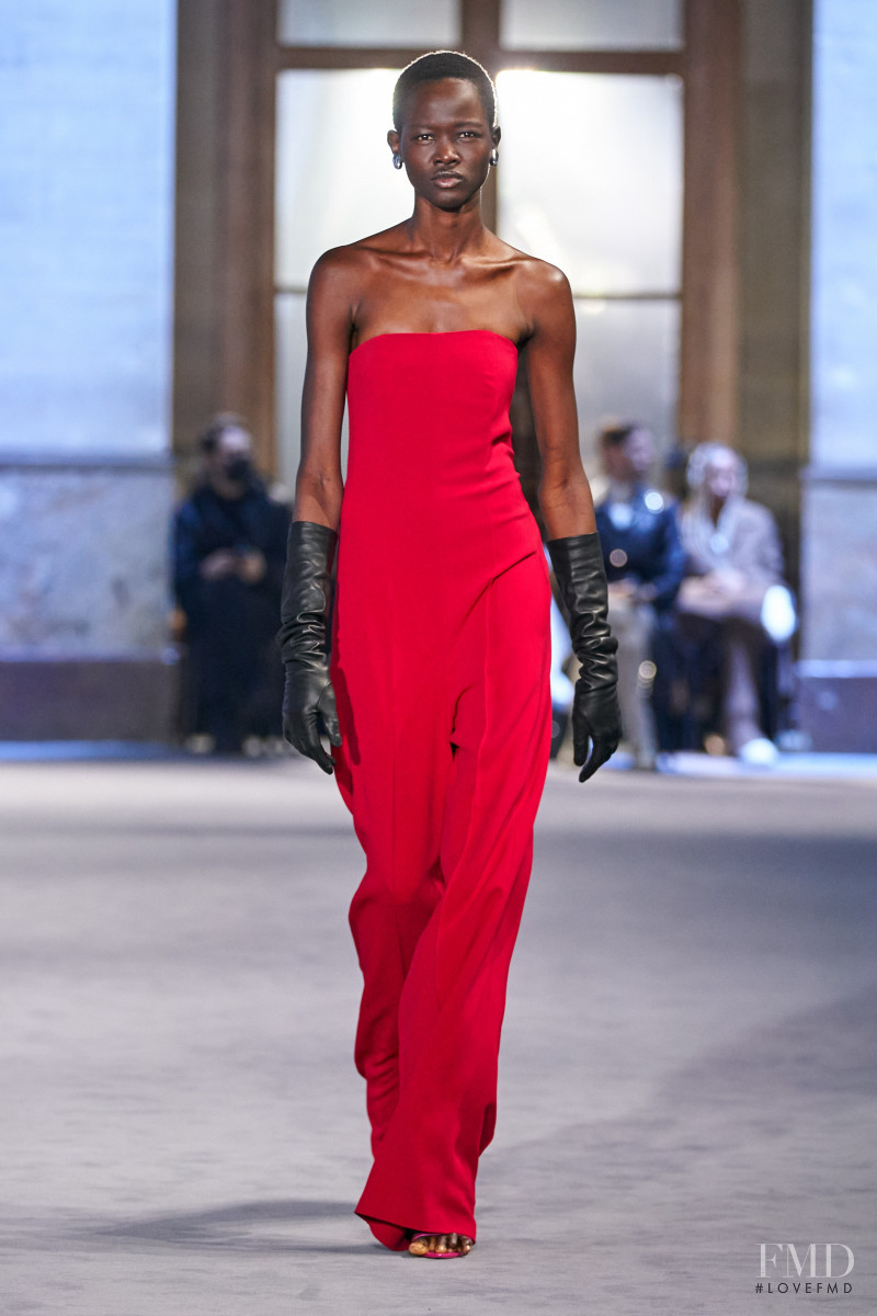 Anyiel Majok featured in  the AMI Alexandre Mattiussi fashion show for Autumn/Winter 2022