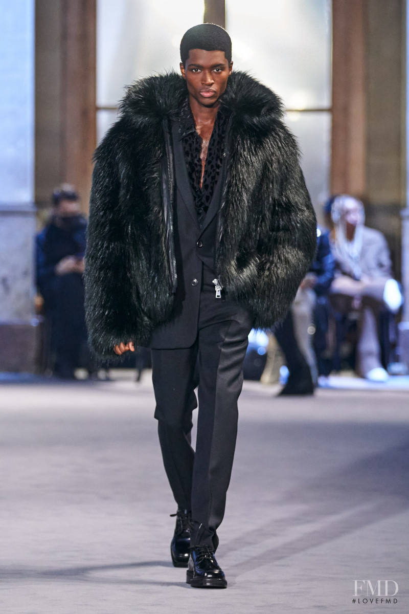 Alton Mason featured in  the AMI Alexandre Mattiussi fashion show for Autumn/Winter 2022