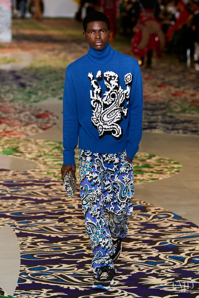 John Godswill featured in  the Etro fashion show for Autumn/Winter 2022