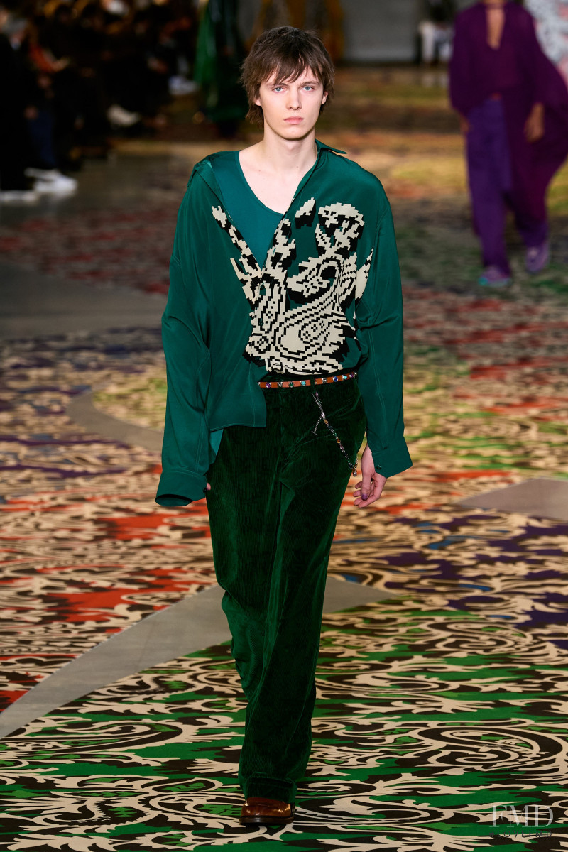 Daan Duez featured in  the Etro fashion show for Autumn/Winter 2022