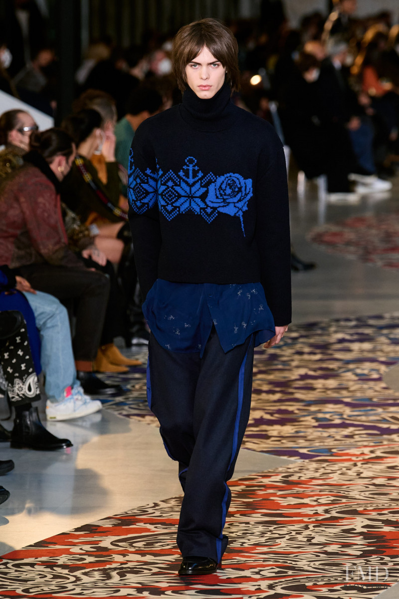 Jack Blanco featured in  the Etro fashion show for Autumn/Winter 2022