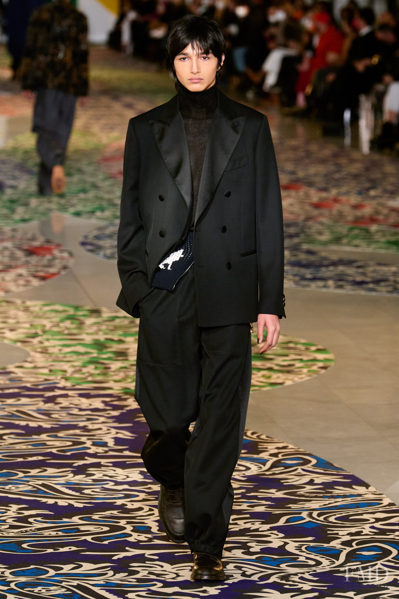 Rubuen Bilan-Carroll featured in  the Etro fashion show for Autumn/Winter 2022