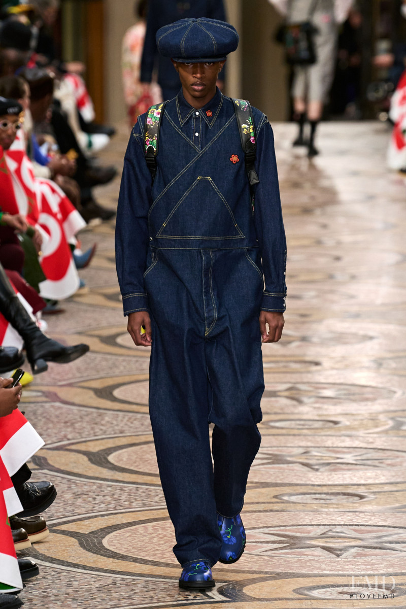 Malik Anderson featured in  the Kenzo fashion show for Autumn/Winter 2022